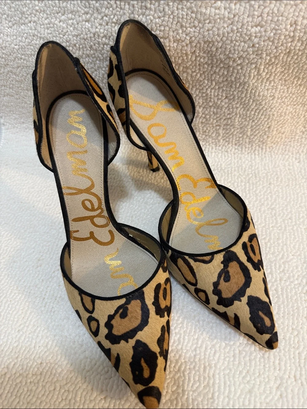 Sam Edelman Delilah Leopard Print D’Orsay Heels Pumps Size 7 M Leather